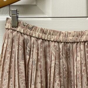 VTG Napa Valley Women's LP Pleated Skirt Rose Paisley Print Elastic Waist Maxi